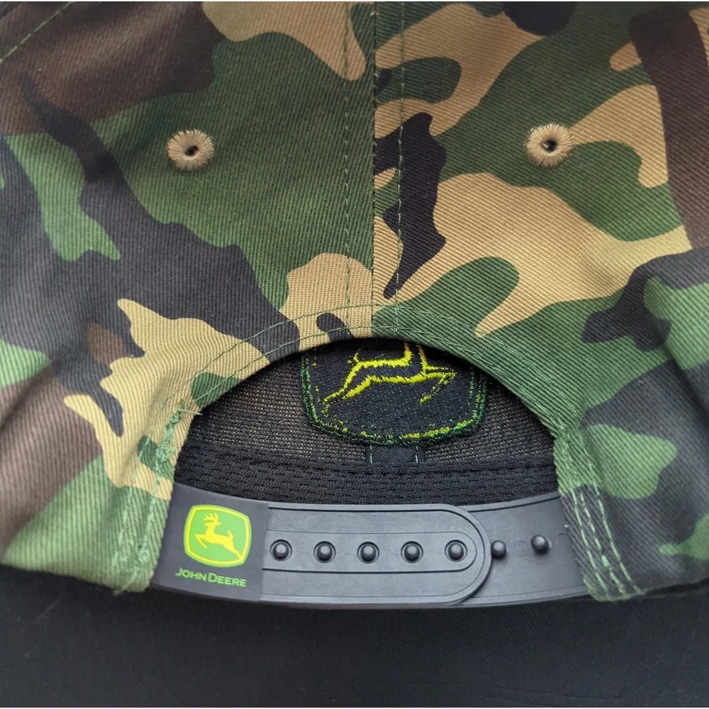 John Deere Camo Snapback Hat Embroidered Logo Camouflage Baseball Cap